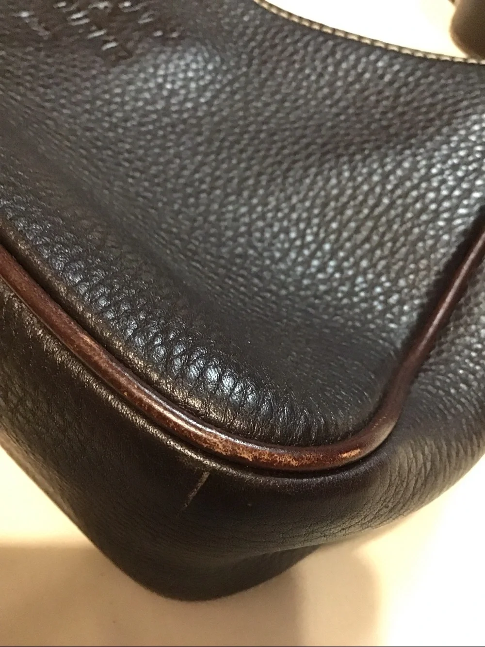 Dooney & Bourke Hobo Bag, Lined, Black Pebbled Leather